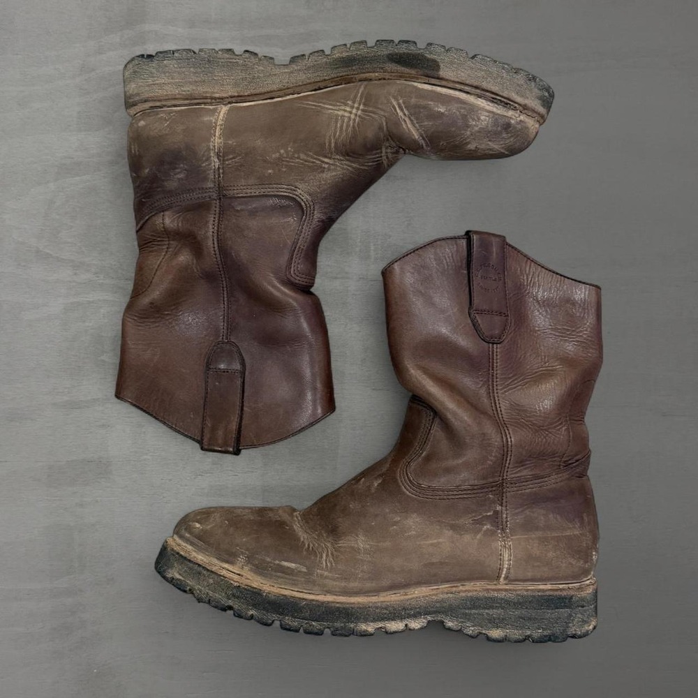 Filson Roper Pull On Boots Brown Leather Vibram Lug Men's 13